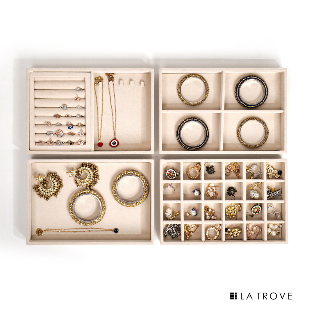 Drawer Stackable Jewellery Trays (Big Set of 4 Trays)